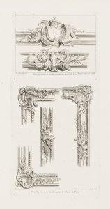 Diseño de dos detalles de borde de Juste Aurèle Meissonnier